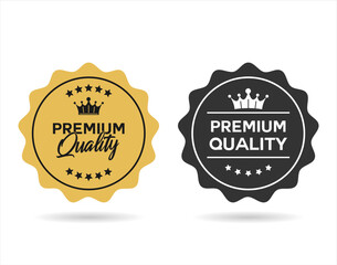 Premium Quality emblem in gold and black color stock illustration 
