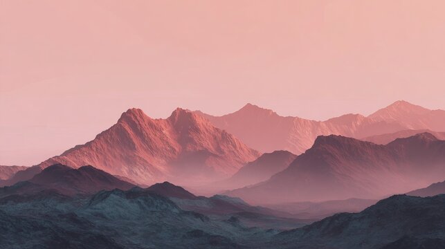 Beautiful pink mountain range landscape scenic view nature background wallpaper hd desktop image art