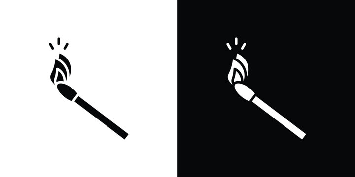 Match fire icon of a flat style vector