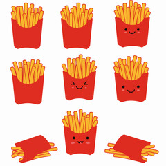 French fries cartoon character food meal