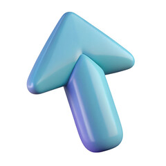 3d up arrow icon isolated on transparent background