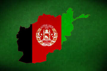 Afghanistan vector map with flag