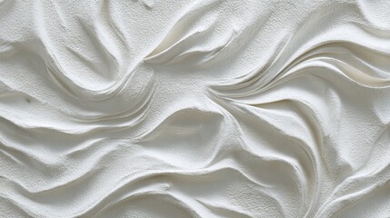 Obraz premium White texture background abstract waves design stucco wall pattern plaster surface decorative art backdrop modern