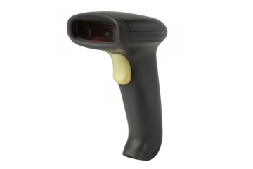 Barcode scanner isolated on transparent background, ideal for retail, logistics, and inventory management visuals