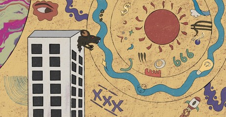 An illustration of a mouse in its whimsical world