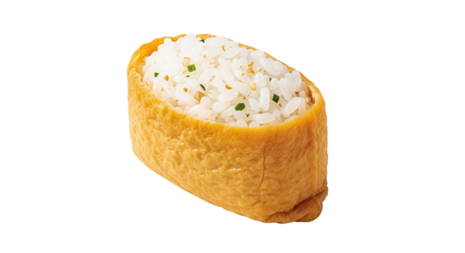 Inari Sushi isolated on Transparent Background. Japanese food