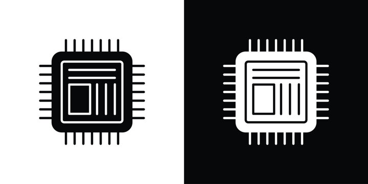 Microchip icon of a flat style vector