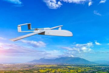 Attacking kamikaze drones fly of military conflict in the southern regions