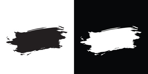 black and white brush stroke silhouette.