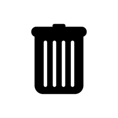 Trash can. White background.