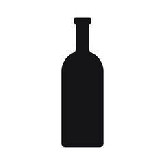 Bottle of wine. White background.