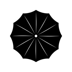 Top view of a umbrella. White background.