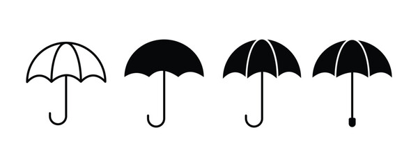 umbrella icon set. protection parasol vector symbol. vector illustration. © Charles stockio