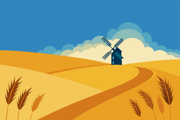 farmer and wheat field