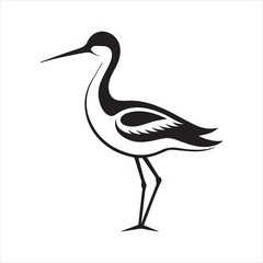 Obraz premium avocet birds silhouette vector