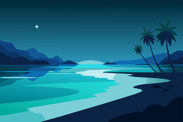 tropical island with palm trees