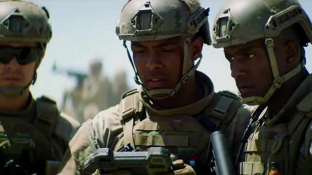 Modern military personnel in tactical gear