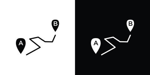 Path A to B icon of a flat style vector © Vince