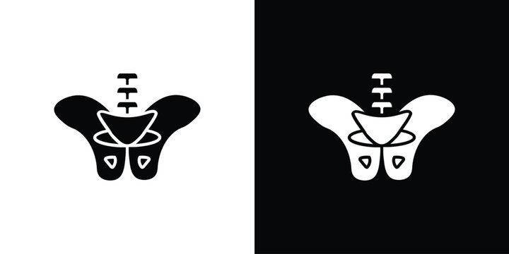 Pelvic area icon of a flat style vector