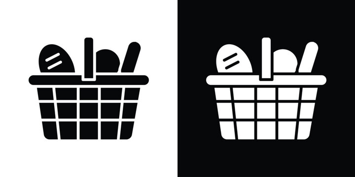 Picnic basket icon of a flat style vector