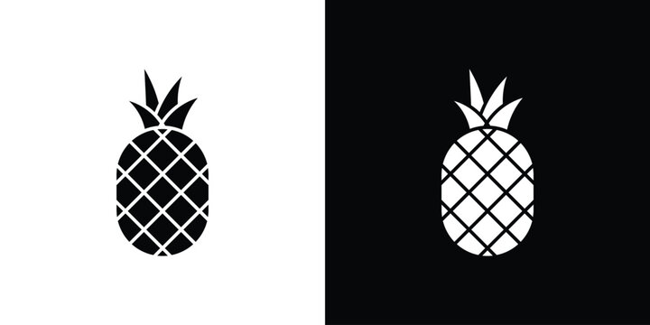 Pineapple icon of a flat style vector