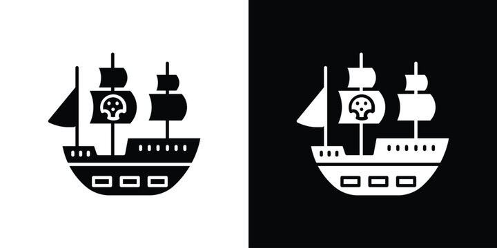 Pirate ship icon of a flat style vector