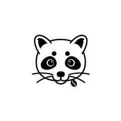 Fototapeta premium Minimalist Civet Head Logo – Black and White Coffee Mascot Design