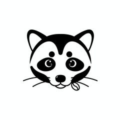 Minimalist Civet Head Logo – Black and White Coffee Mascot Design