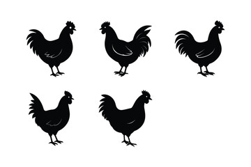 Chicken silhouette bundle design