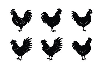 Chicken silhouette bundle design