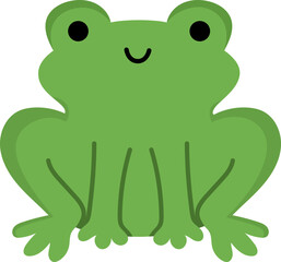 Vector frog icon. Magic creature clipart. Cute green toad character. Woodland fantasy animal. Forest fairy tale illustration isolated on white