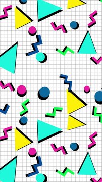 Vertical Looping Retro Pop Art Animation Background