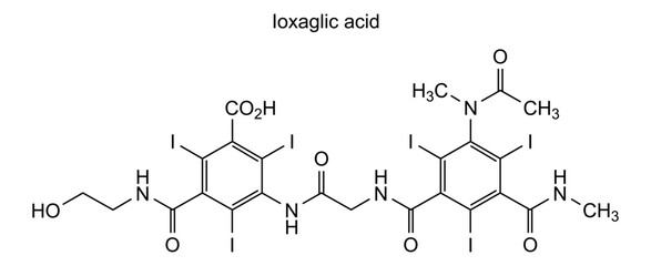 Chemical structure of ioxaglic acid, drug substance