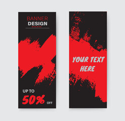 Set of banner with abstract grunge background