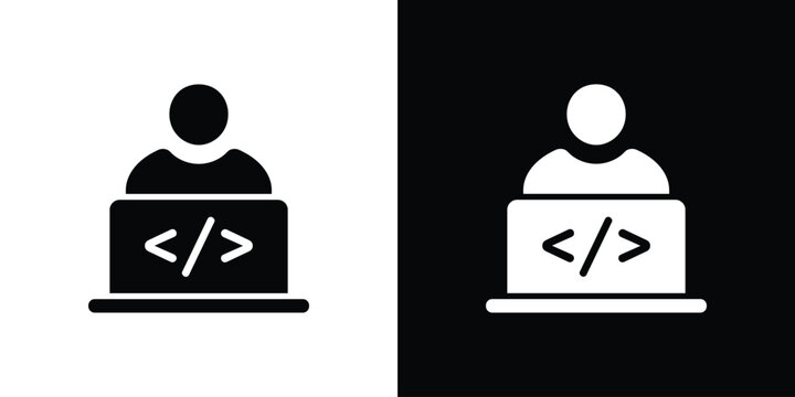 Programmer icon of a flat style vector