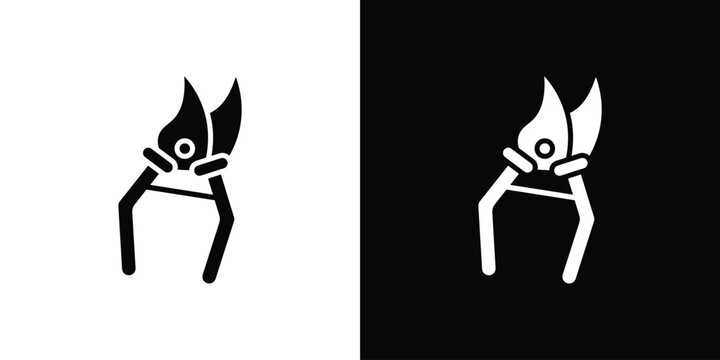 Pruning shears icon of a flat style vector