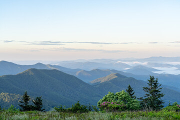 Mountains in the Roan Highlands With Undercast in Tennesee and North Carolina