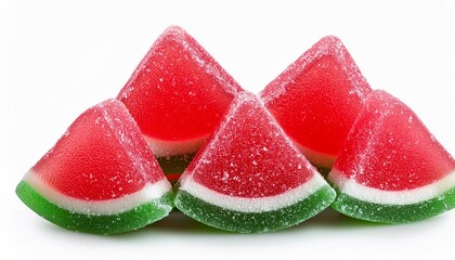 watermelon gummy candy on transparent background