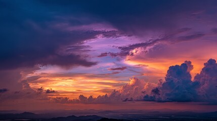 Obraz premium sunset, sky, gradient, nature, cloud, landscape, horizon, dramatic, peaceful, beauty, warm, cool, dusk, twilight, scenic, wallpaper, digital, creative, inspiration, relaxation, meditation, calm, tranq