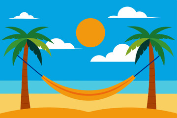 Obraz premium tropical beach with palm tree