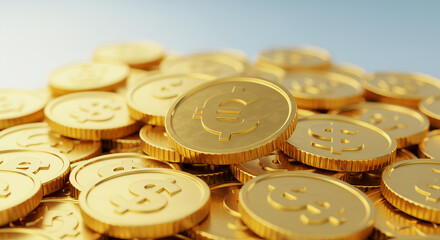 "Realistic Finance Icon – Shiny Coins & Soft Shadows"