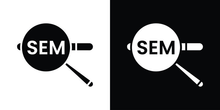 SEM icon of a flat style vector