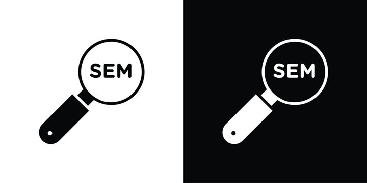 SEM icon of a flat style vector