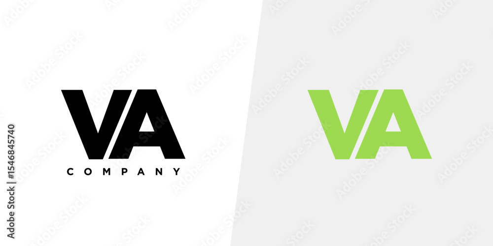 Fototapete letter v and a, va logo design template. minimal monogram initial based logotype.