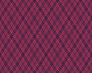 Argyle pattern of geometric rhombus. Harlequin check wallpaper design. Classic diamond shaped textile material for web background, print fabric clothing, sweater, wrapping paper, gift card, invitation