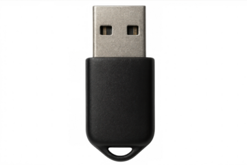Close-up of a usb flash drive with transparent background, ready for easy integration into projects
