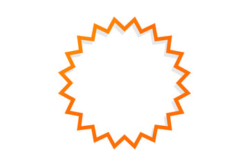 Abstract geometric orange and white zigzag shape circle on a black background design