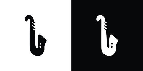 Saxophone icon of a flat style vector © Vince