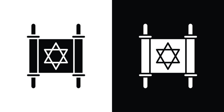 Scroll Torah icon of a flat style vector