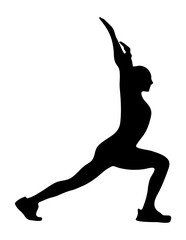 silhouette of a woman doing yoga